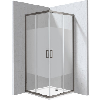 Deante Sprchový kout KYC_DE88P, titanium, + vanička KTJ_082B, 80 × 80 cm KYCPDE88P