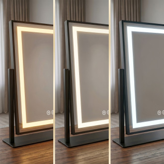 Zrcadlo LED LUMI Black 30x40cm