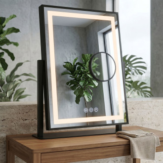 Zrcadlo LED LUMI Black 30x40cm