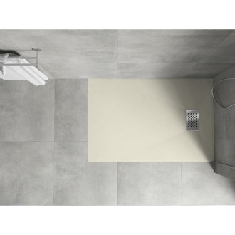 Mexen Hugo brodzik prostokątny SMC 100 x 90 cm, beżowy, maskownica inox - 42699010-X