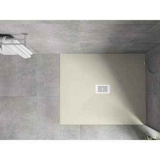 Mexen Hugo brodzik prostokątny SMC 120 x 100 cm, beżowy, maskownica biała - 42691012-W