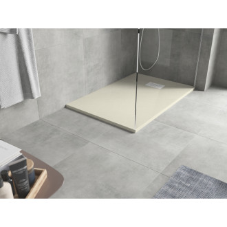 Mexen Hugo brodzik prostokątny SMC 120 x 70 cm, beżowy, maskownica biała - 42697012-W