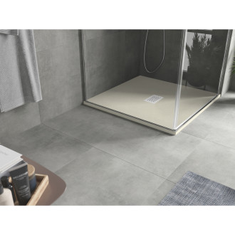 Mexen Hugo brodzik kwadratowy SMC 80 x 80 cm, beżowy, maskownica biała - 42698080-W