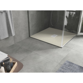 Mexen Hugo brodzik kwadratowy SMC 90 x 90 cm, beżowy, maskownica biała - 42699090-W