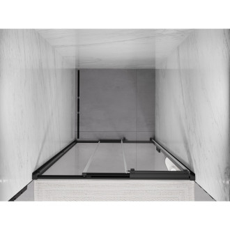 Mexen Exo-3S drzwi prysznicowe rozsuwane 100 cm, transparent, czarne - 8153-100-000-70-00