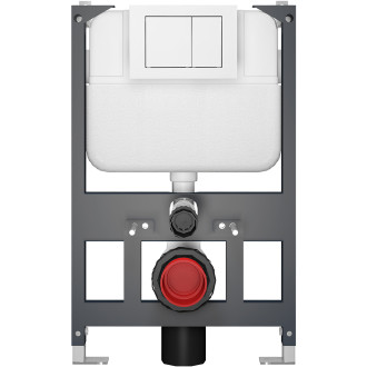 CERANO - Kompletní WC set Basic/Cesso - černá matná - WC tlačítko Maxio/Bílá - závěsné - nízký modul - předstěnová instalace - 49x36 cm