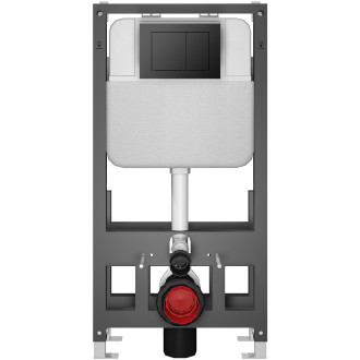 CERANO - Kompletní WC set Basic/Cesso - černá matná - WC tlačítko Maxio/Černá - volně stojící - předstěnová instalace - 49x36 cm