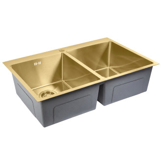 Ocelový dřez Joel BRUSH GOLD