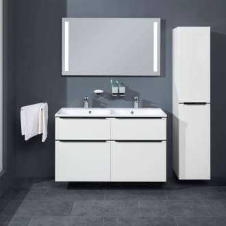 Mailo, koupelnová skříňka 1205x700x476 mm, spodní, bílá, lesklá, černé madlo CN513SB