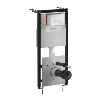 Omnires SET: STRONGFRAME podomítkový instalační modul + tlačítko, chrom lesk STFWC1R45-RCR