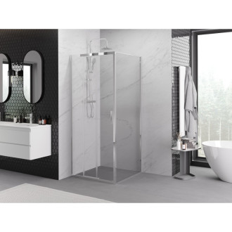Mexen Exo kabina prysznicowa rozsuwana 100 x 100 cm, transparent, chrom - 8153-100-100-01-00