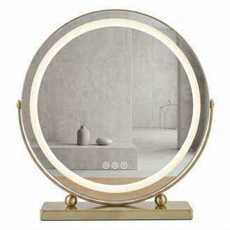 REA Zrcadlo LED MAKE-UP L.Gold 50 cm HOM-01810