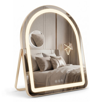REA Zrcadlo LED GLAM L.Gold 40x45cm HOM-01807