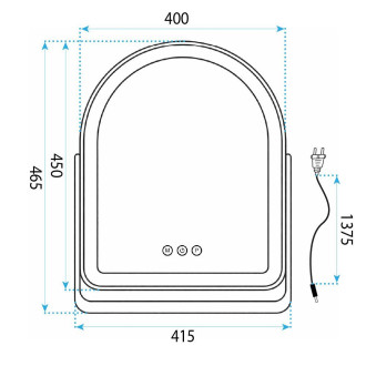 Zrcadlo LED GLAM L.Gold 40x45cm