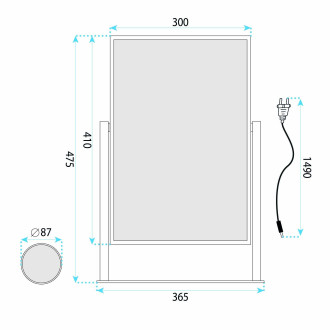 Zrcadlo LED LUMI White 30x40cm