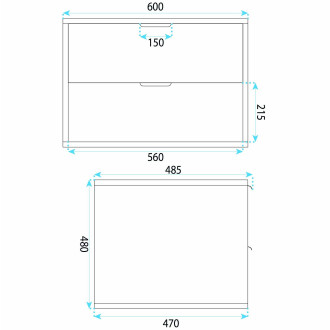 Koupelnová skříňka pod umyvadlo Rea Mono 60cm White