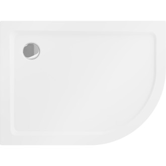Mexen Flat brodzik półokrągły slim lewy 120 x 90 cm, biały, syfon chrom - 41109012L