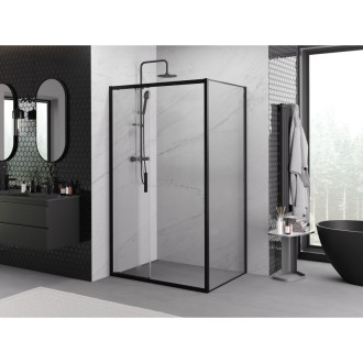 Mexen Exo kabina prysznicowa rozsuwana 100 x 75 cm, transparent, czarna - 8153-100-075-70-00
