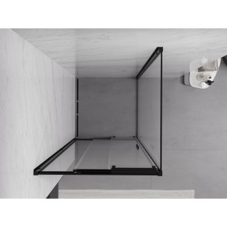 Mexen Exo kabina prysznicowa rozsuwana 90 x 90 cm, transparent, czarna - 8153-090-090-70-00