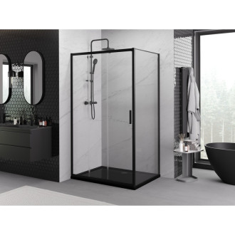 Mexen Exo kabina prysznicowa rozsuwana 85 x 95 cm, transparent, czarna - 8153-085-095-70-00