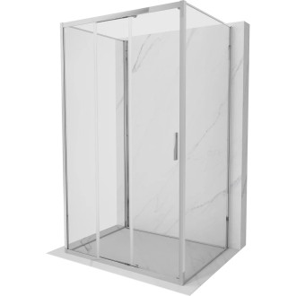 Mexen Exo-3S třístěnný posuvný sprchový kout 90 x 85 cm, průhledný, chrom - 8153-090-085-01-00-3S