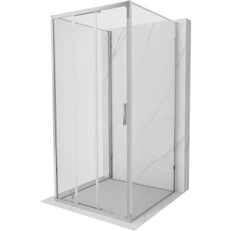 Mexen Exo-3S sprchový kout se třemi stěnami, posuvný, 95 x 95 cm, průhledný, chrom - 8153-095-095-01-00-3S
