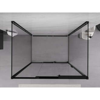 Mexen Exo-3S kabina prysznicowa 3-ścienna rozsuwana 85 x 80 cm, transparent, czarna - 8153-085-080-70-00-3S