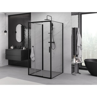 Mexen Exo-3S kabina prysznicowa 3-ścienna rozsuwana 85 x 85 cm, transparent, czarna - 8153-085-085-70-00-3S