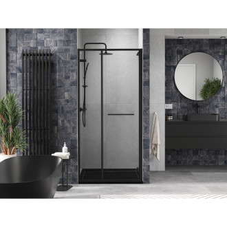 Posuvné sprchové dveře Mexen Linea 80 cm, průhledné, černé - 8E1-080-000-70-70