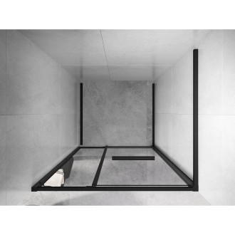 Posuvné sprchové dveře Mexen Linea 120 cm, průhledné, černé - 8E1-120-000-70-70
