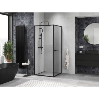 Mexen Linea kabina prysznicowa rozsuwana 80 x 80 cm, transparent, czarna - 8E1-080-080-70-70