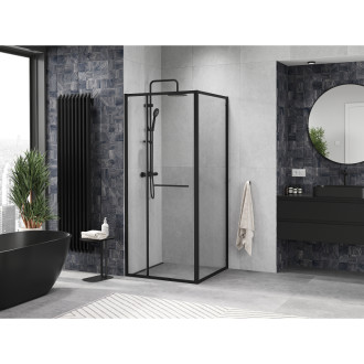 Mexen Linea kabina prysznicowa rozsuwana 85 x 85 cm, transparent, czarna - 8E1-085-085-70-70