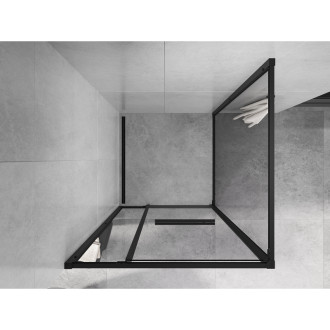 Mexen Linea kabina prysznicowa rozsuwana 90 x 90 cm, transparent, czarna - 8E1-090-090-70-70
