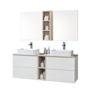 Aira, koupelnová skříňka s keramickým umyvadlem 610x548x465 mm, spodní, dub Halifax CN740