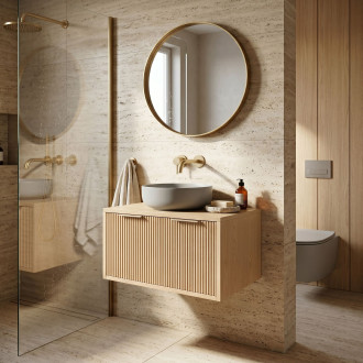 Koupelnová skříňka pod umyvadlo Rea Core 80cm Beige