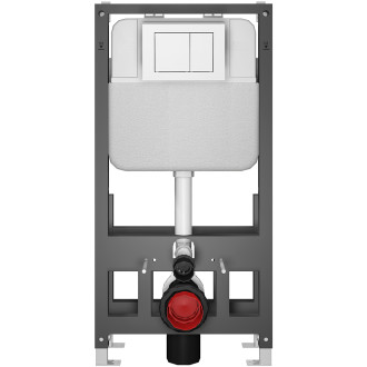 CERANO - Kompletní WC set Basic/Cesso - černá matná - WC tlačítko Maxio/Bílá - volně stojící - předstěnová instalace - 49x36 cm