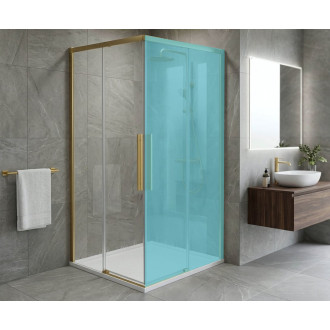 LUXOR GOLD MATT sprchové dveře pro rohový vstup 900mm, čiré sklo GU2190G