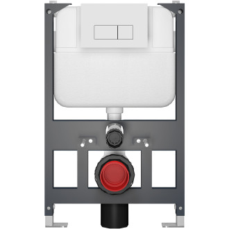 CERANO - Kompletní WC set Basic/Cesso - černá matná - WC tlačítko Modulo/Bílá - závěsné - nízký modul - předstěnová instalace - 49x36 cm