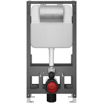 CERANO - Kompletní WC set Basic/Cesso - černá matná - WC tlačítko Modulo/Stříbrná - volně stojící - předstěnová instalace - 49x36 cm
