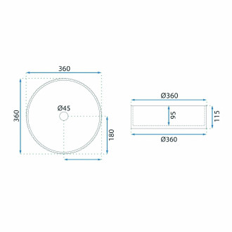 REA Umyvadlo na desku Ingrid 36 Transparent REA-U8522
