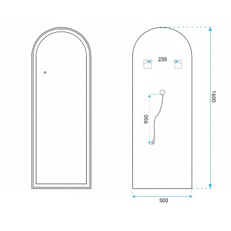 Zrcadlo LED Orbit 50x160cm White