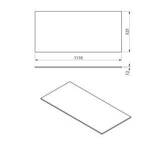 LOREA deska Rockstone 111x1,2x52,5cm, bílá mat