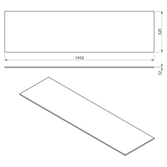 LOREA deska Rockstone 191x1,2x52,5cm, bílá mat