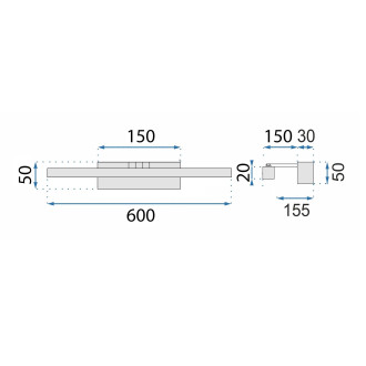 Koupelnové nástěnné LED svítidlo APP1858-1W 60 cm Chrome