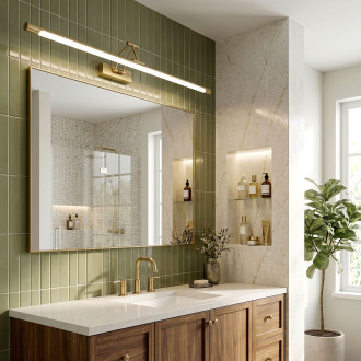 Koupelnové nástěnné LED svítidlo SWE024-1W 80cm Brush Gold