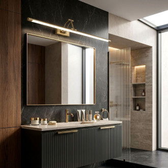 Koupelnové nástěnné LED svítidlo SWE024-1W 80cm Brush Gold