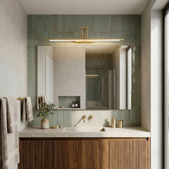 Koupelnové nástěnné LED svítidlo SWE024-1W 80cm Brush Gold