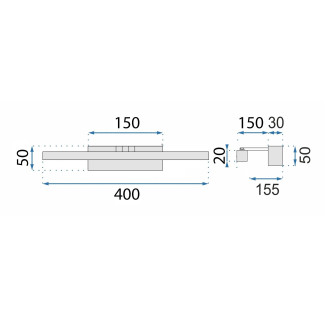 Koupelnové nástěnné LED svítidlo  APP1866-1W 40 cm Black
