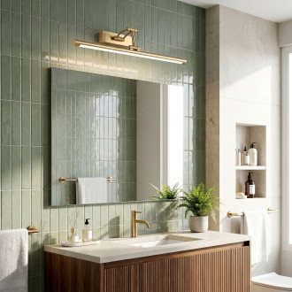 Koupelnové nástěnné LED svítidlo SWE023-1W 60cm Brush Gold
