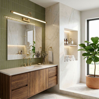 Koupelnové nástěnné LED svítidlo SWE023-1W 60cm Brush Gold